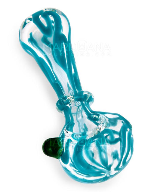 Assorted Color Swirls Clear Glass Hand Pipe 4" - The Smoking Hound