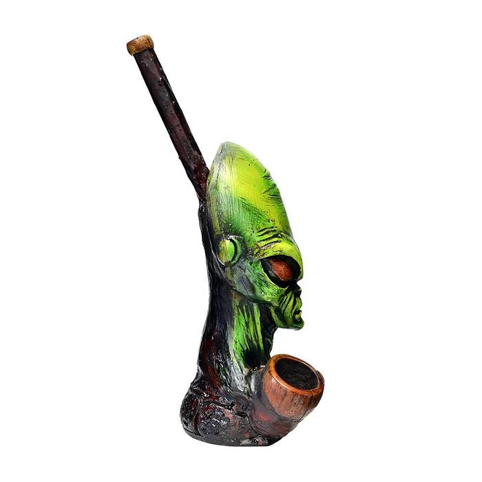 Alien Wood Pipe 6" - The Smoking Hound